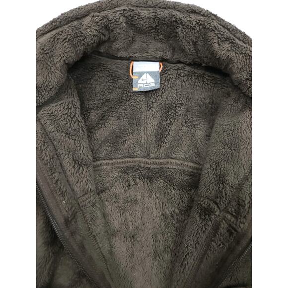 Nike Fleece Jacket Women's Small Brown Soft ACG Sherpa Fleece Zip Up Retro Y2K - Picture 5 of 8
